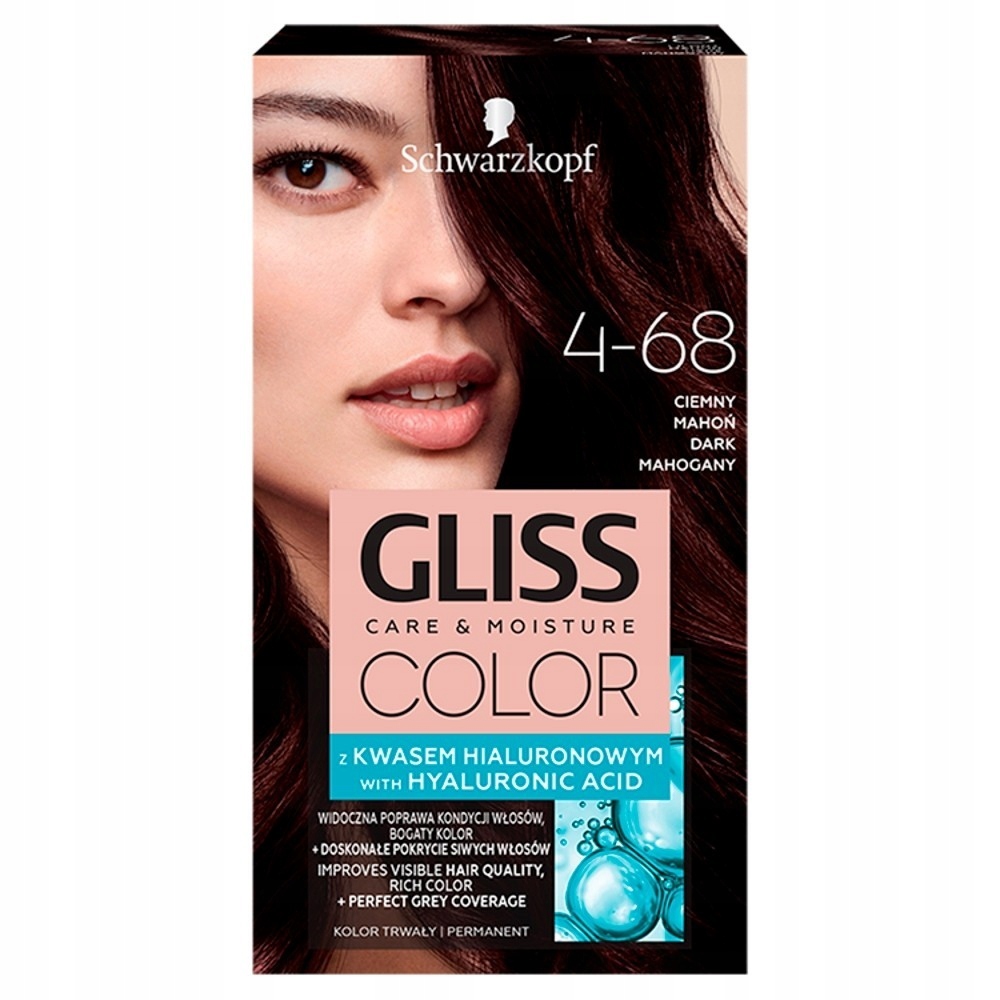 Schwarzkopf Gliss Color nr 4-68 Ciemny Mahoń