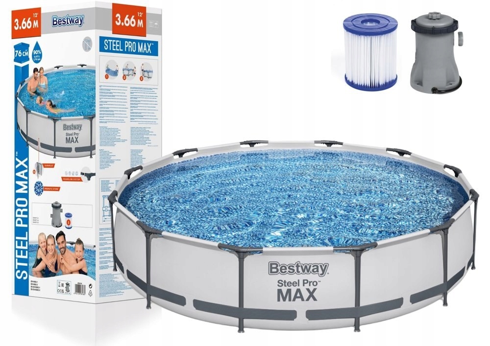 Basen Stelażowy 366 x 76 cm Bestway 56416 Bestway - 12137089893 ...