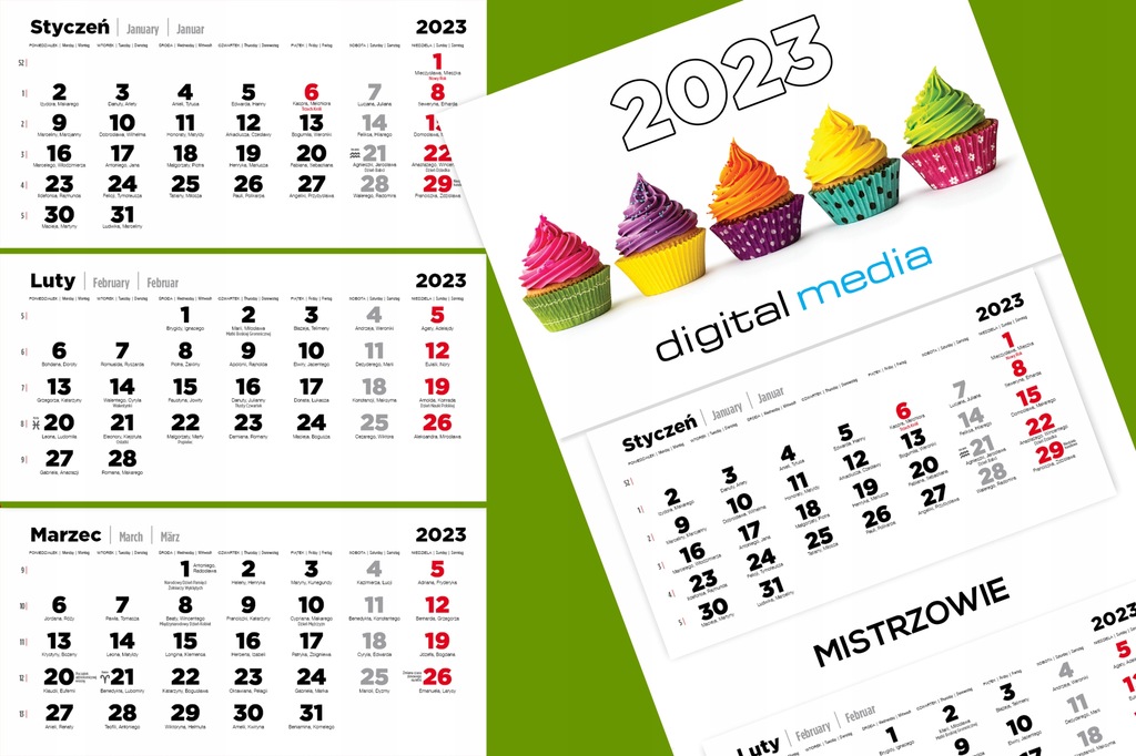 Kalendaria trójdzielne 2023 DRUKOWANE 10 kpl