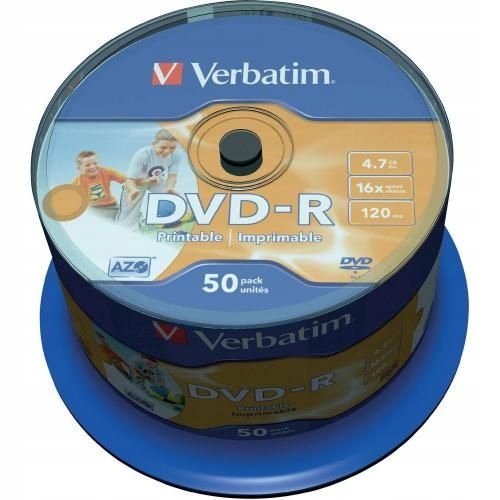 Płyta DVD-R Verbatim, 4,7 GB, zestaw 50 szt.
