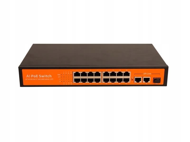 Switch 16xPoE 100Mbps 2xUplink 1Gbps 2xSFP 260W 1U