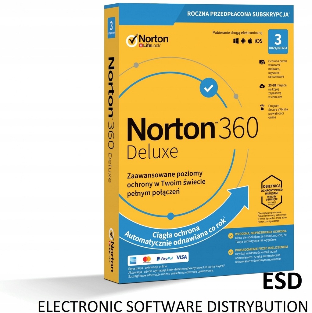 *ESD Norton 360 DELUXE 25GB PL 1 Użytkownik 3