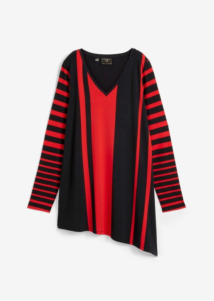 Z DEKOLTEM MODNY Z DŁUŻSZYM PASKI SEREK W BPC BOKIEM SHIRT W 44/46