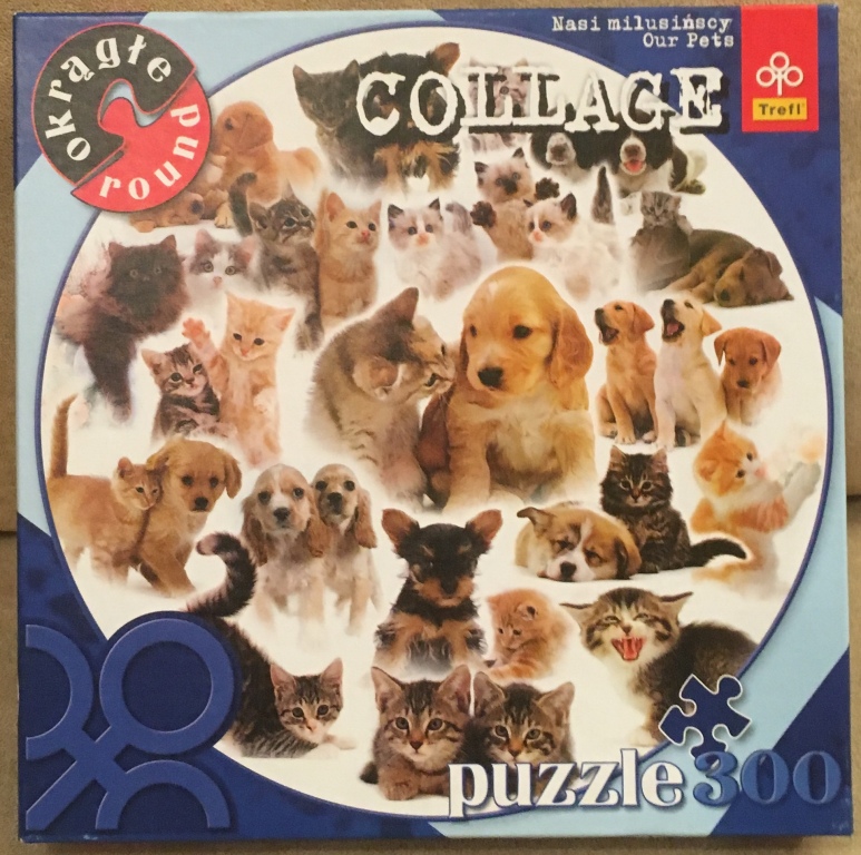 Okrągłe puzzle z kotkami i pieskami 300 el.