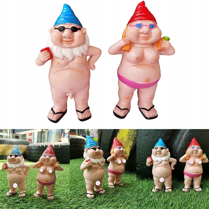 2 szt. Peeing Naughty Garden Goblin art Decoration