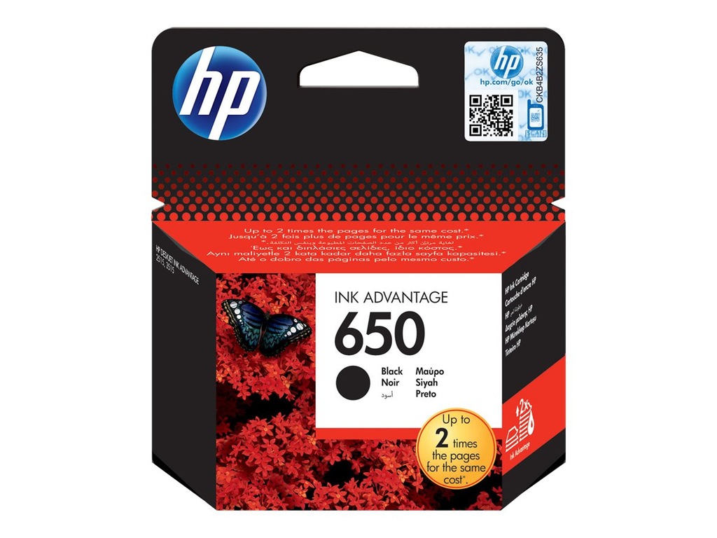 Купить Оригинальные черные чернила HP 650 InkAdvantage CZ101AE: отзывы, фото, характеристики в интерне-магазине Aredi.ru