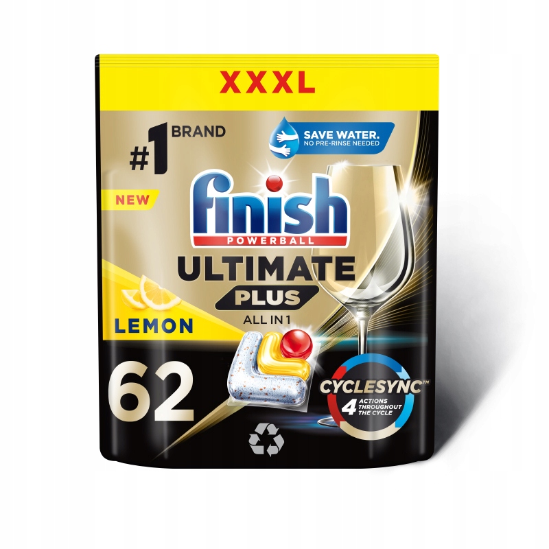 FINISH Kapsułki do zmywarki Ultimate Plus 62 lemon
