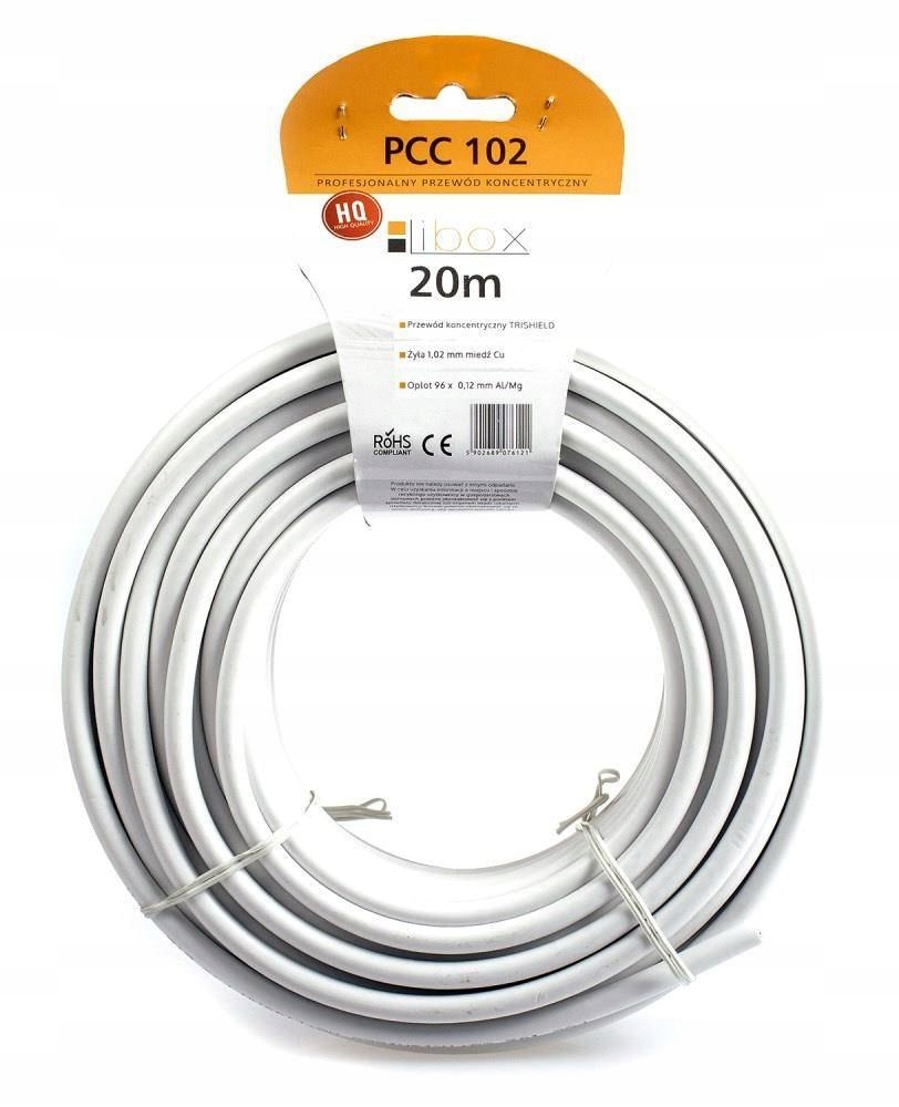 KABEL PRZEWÓD KONCENTRYCZNY ANTENOWY PCC102 CU 20M