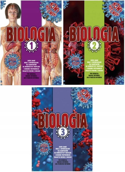 Biologia Zbiór zadań Pakiet Tom 1-3 Witowski 2021