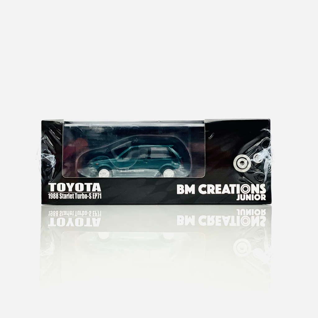 Toyota 1988 Starlet Turbo S EP71 Green (LHD) BM Creations 1:64