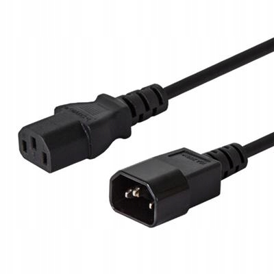 Kabel SAVIO CL-99 (C14 / IEC C14 / IEC 320 C14 M - C13 F; 1,2m; kolor czarn