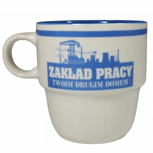 Kubek z nadrukiem a'la PRL "Zakład pracy