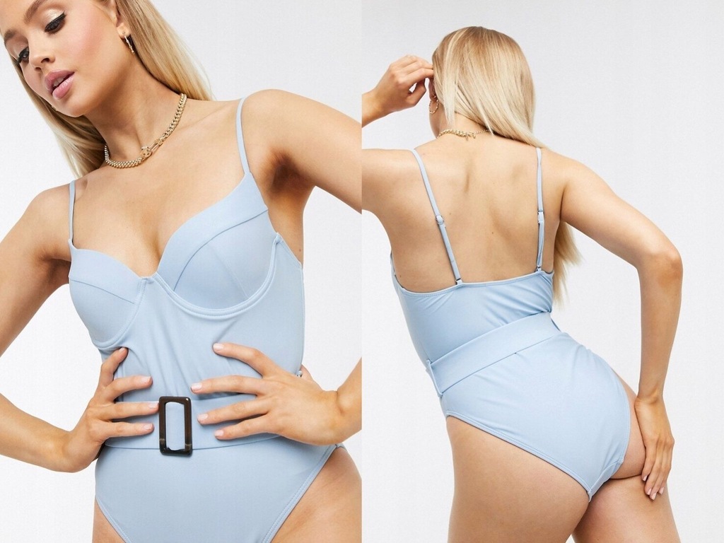 Missguided Niebieski strój kąpielowy XL