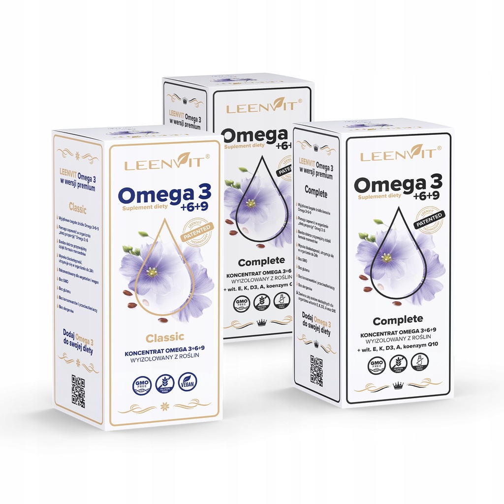 Omega 3 6 9 Pakiet zestaw Odporność Kwasy VEGAN