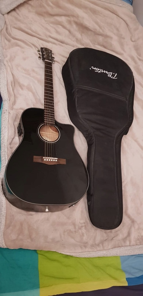 Gitara elektroakustyczna czarna Fender CD60 CE BK