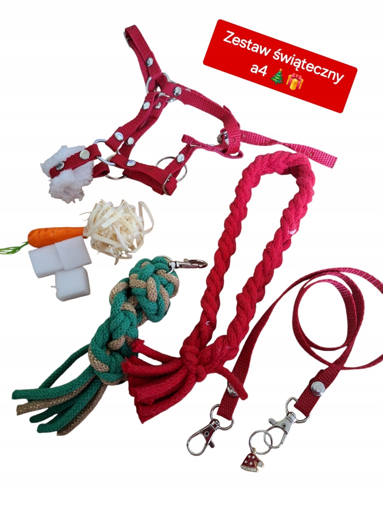Czerwony kantar dla hobby horse a4 ,uwiaz,cordeo,wodze,smaczki