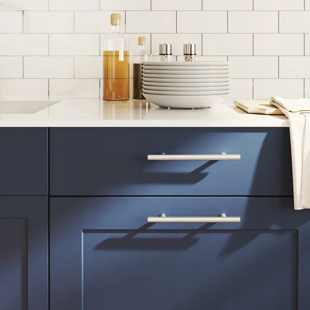 vidaXL Uchwyty do szafek, 10 szt., srebrne, 128 mm, stal nierdzewna