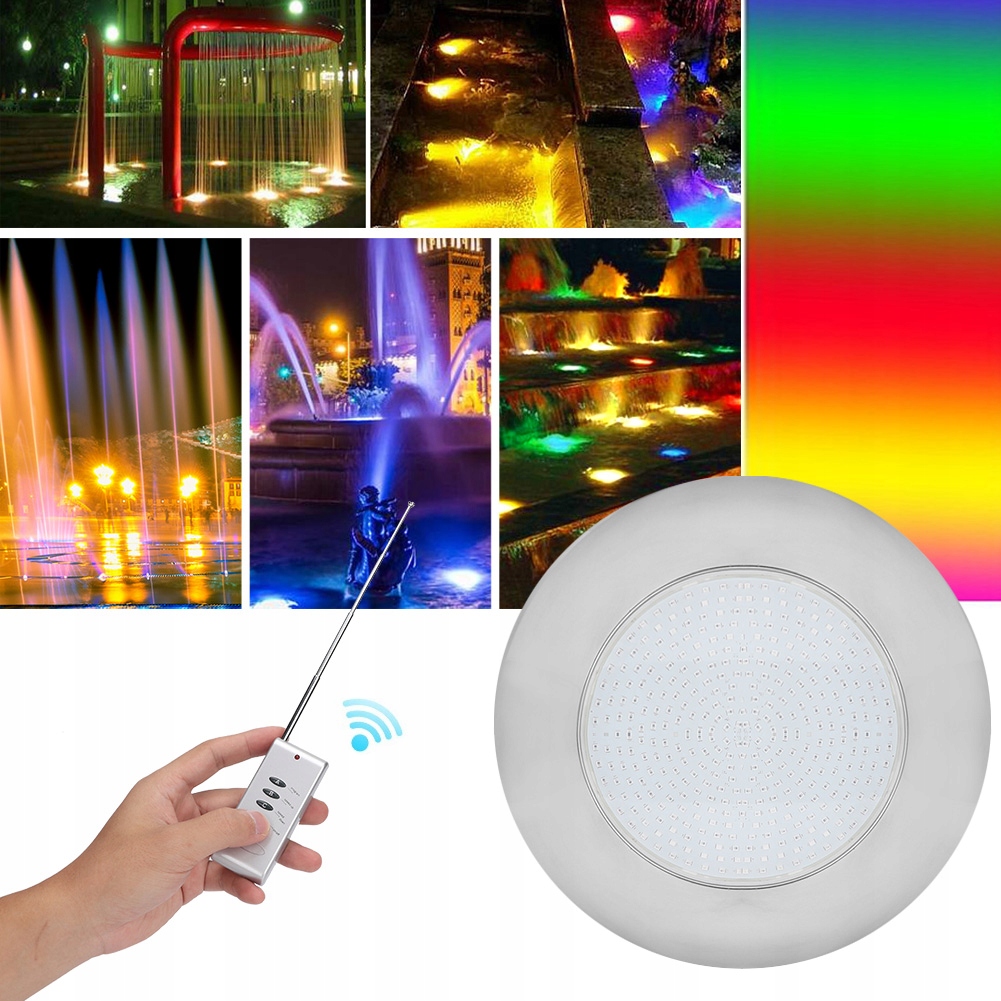 AC12V 35W 360 LED RGB Podwodne oświetlenie basenu Wielokolorowa RC