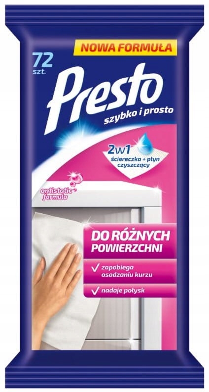 PRESTO ŚCIERECZKI DO ROŻNYCH POWIERZCHNI 72 SZT.