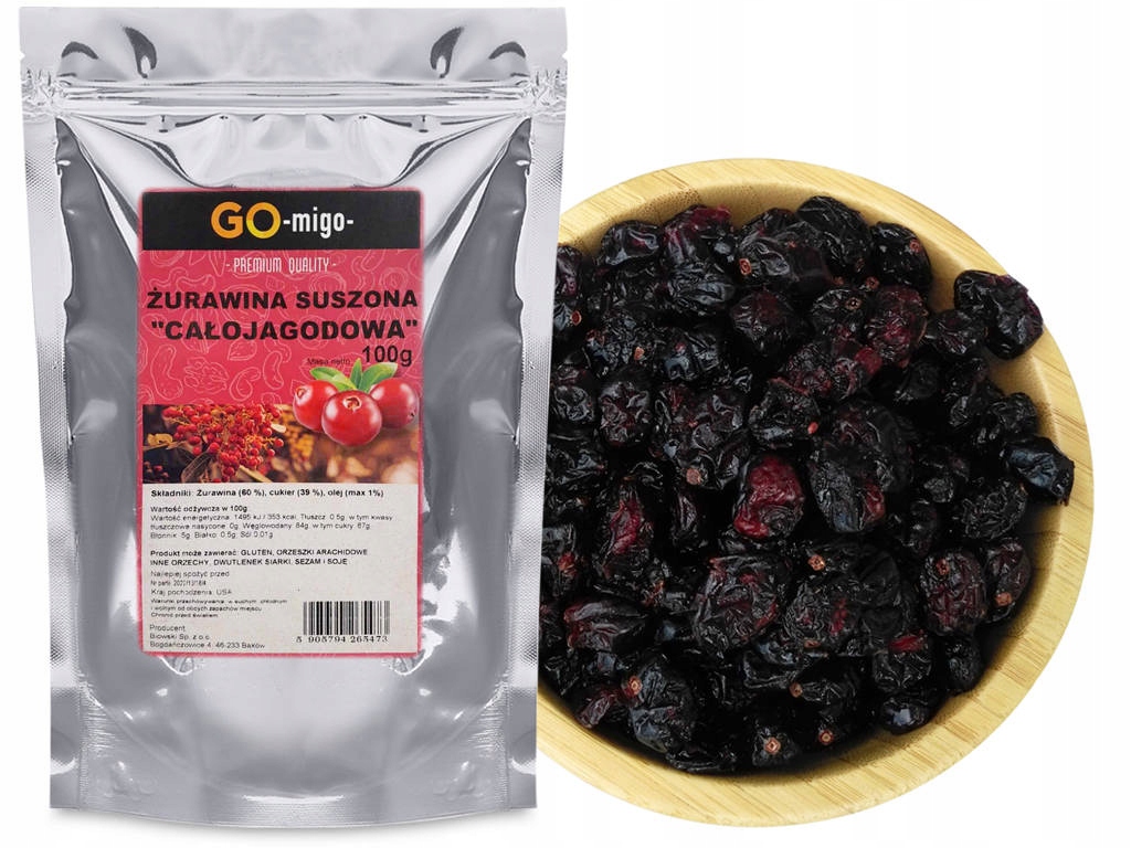 Żurawina suszona Całojagodowa 100g - GOmigo