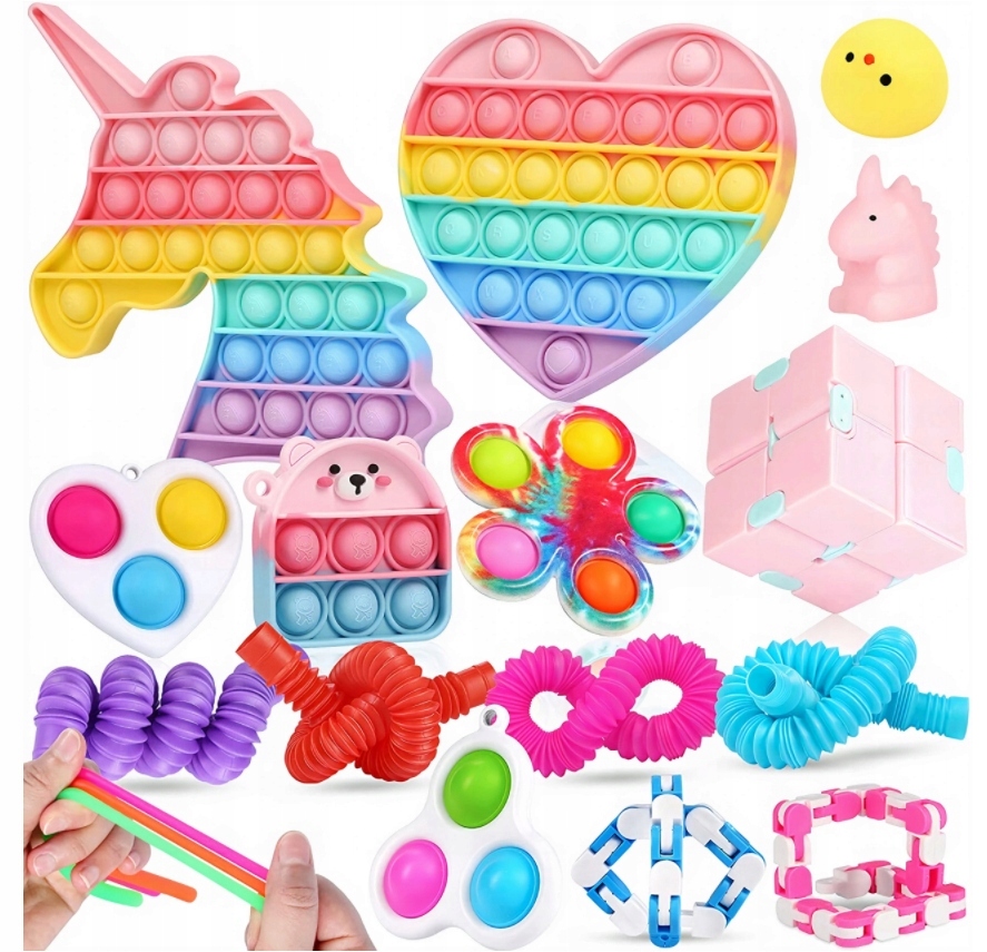 POP IT ZESTAW MYSTERY BOX FIDGET TOYS ANTYSRESOWE 11743606548