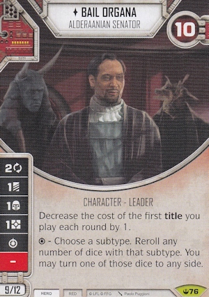 SWD SOH076 Bail Organa Star Wars Destiny