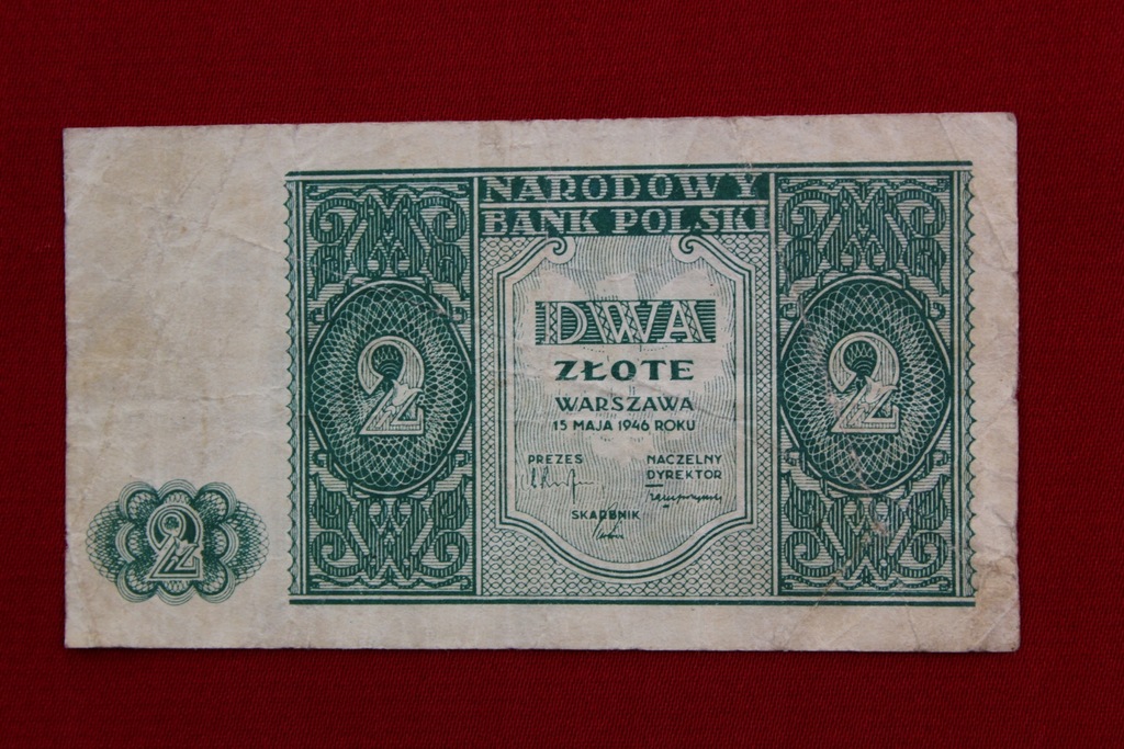 Polski Banknot 2 Złote Polskie 1946 rok