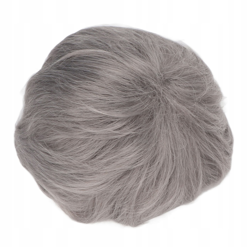 Męska szara czarna krótka peruka Puszysta,