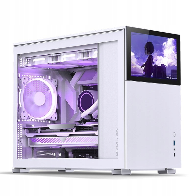 Obudowa Jonsbo D31 Screen Micro-ATX, Szkło Hartowane - biała