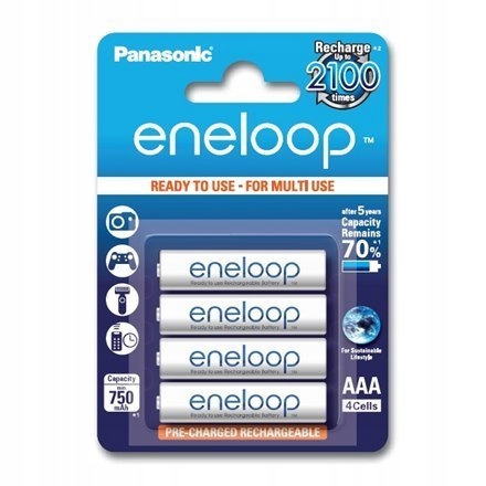 Panasonic eneloop AAA/HR03, 750 mAh, Rechargeable