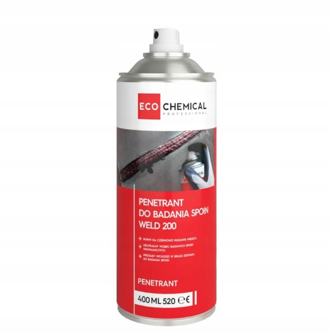 Penetrant czerwony do badania spoin Ecochemical WELD 200 400 ml