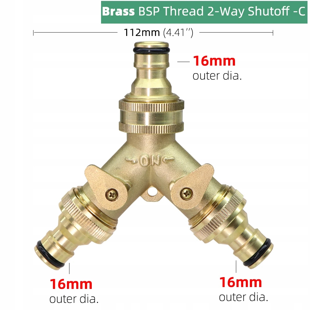 3/4'' Thread Gardening Y hose Splitter Brass Dual