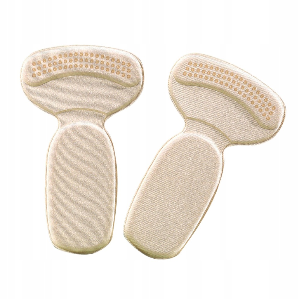 2Pcs Comfortable Heel Cushion Pads T Shape Shoe Heel Insoles Back Apricot