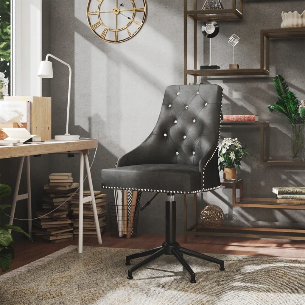 Obrotowe krzesło biurowe, ciemnoszare, tapicerowa