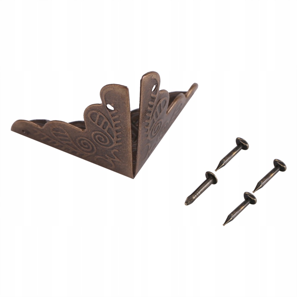 NAROŻNIK METALOWY DO SKRZYŃ, OKUCIE BRĄZOWY 12SZT