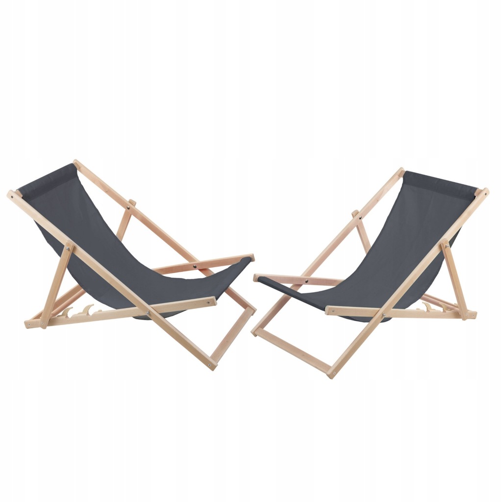 zestaw 2 lezaków SZARYCH, złozone Woodok