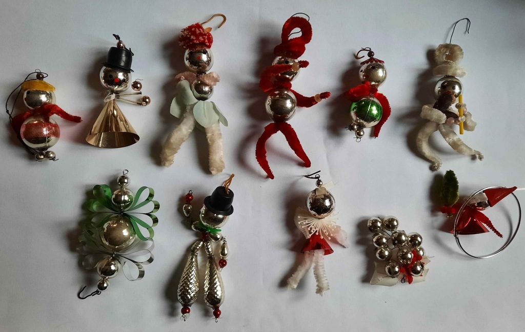 BOMBKI CHOINKOWE PRL ZESTAW 81 PAJACYKI