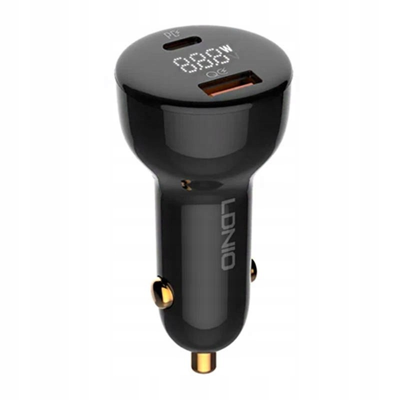 Ładowarka samochodowa LDNIO C101, USB + USB-C, 100W + kabel USB-A/microUSB
