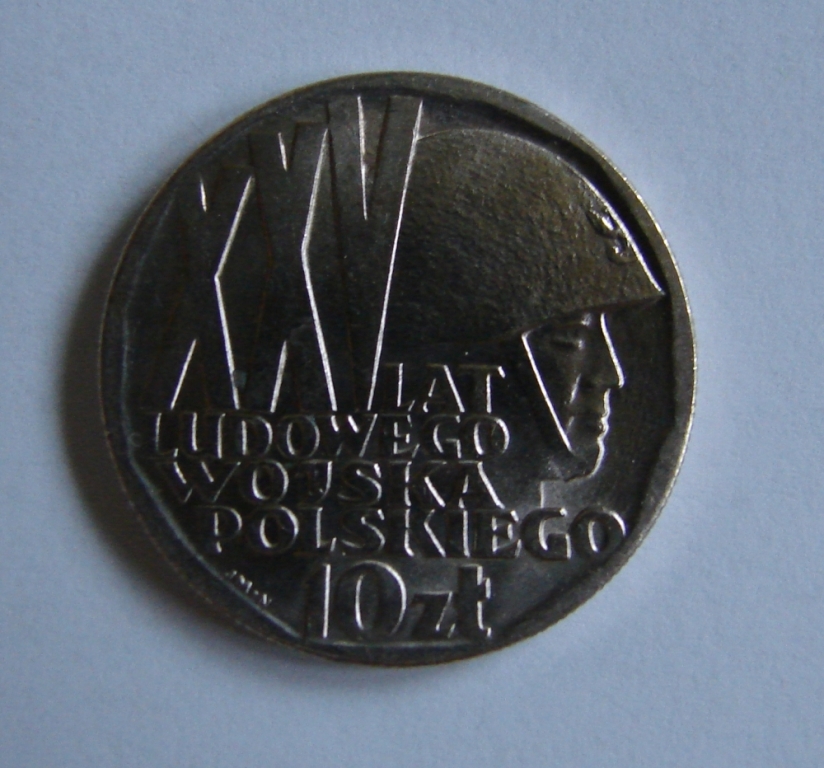 Moneta 10 zł PRL 25 lat WP 1968 r.