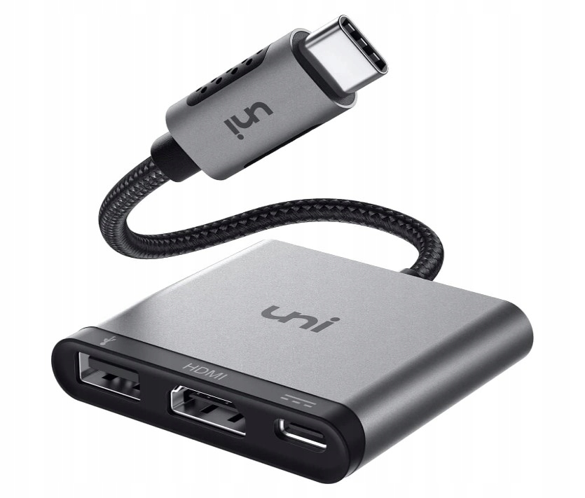 Adapter Uni USB-C 3 w 1 HDMI 4K konwerter