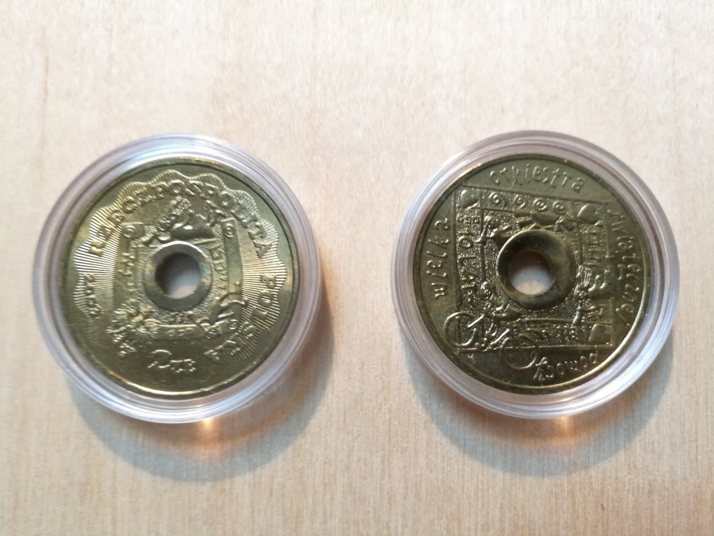 Moneta WOŚP 2zł NG 2004 w kapslu z woreczka