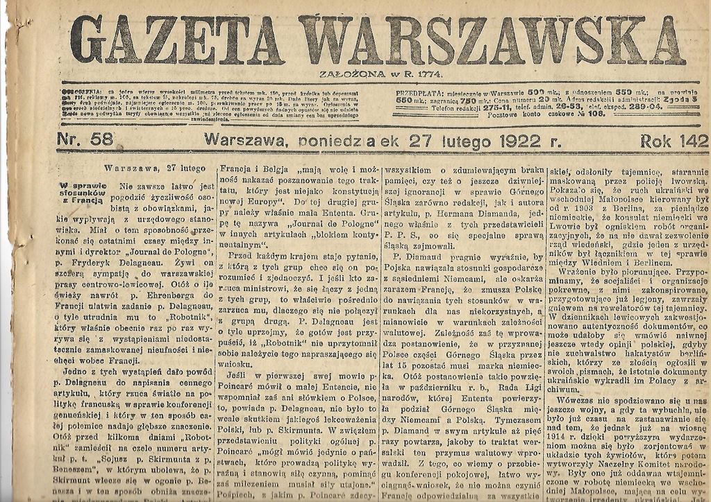 1922 WILANÓW GDAŃSK