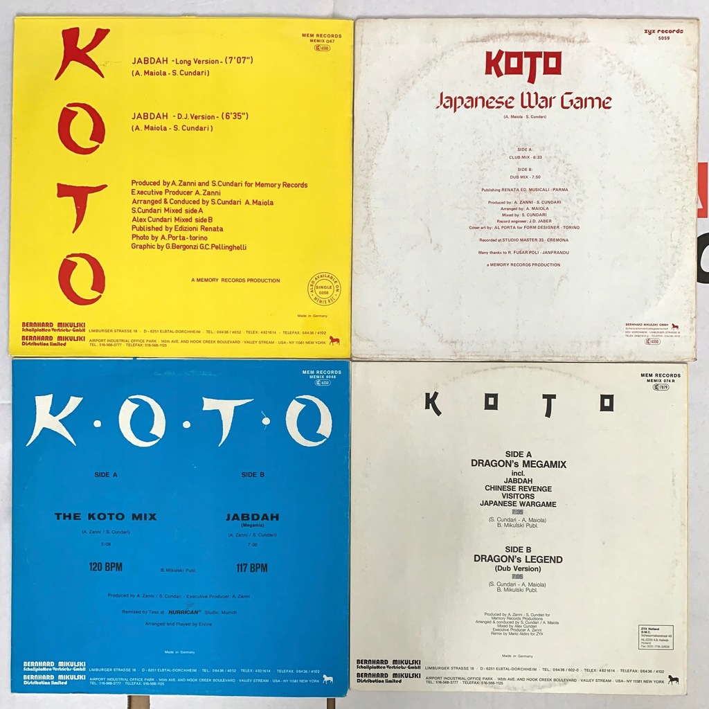 Купить КОТО — 4x 12-дюймовые MAXI SINGLE ITALO DISCO: отзывы, фото, характеристики в интерне-магазине Aredi.ru