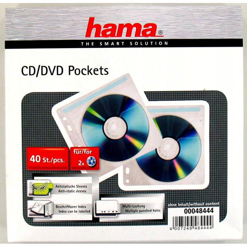 Купить ФУТБОЛКА ДЛЯ CD/DVD HAMA 48444 DOUBLE 40 ШТ.: отзывы, фото, характеристики в интерне-магазине Aredi.ru