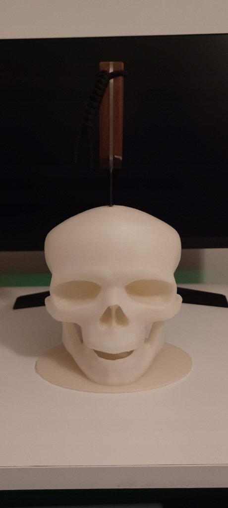 Czaszka 3D Świecącą w Ciemności z otworem na nóż