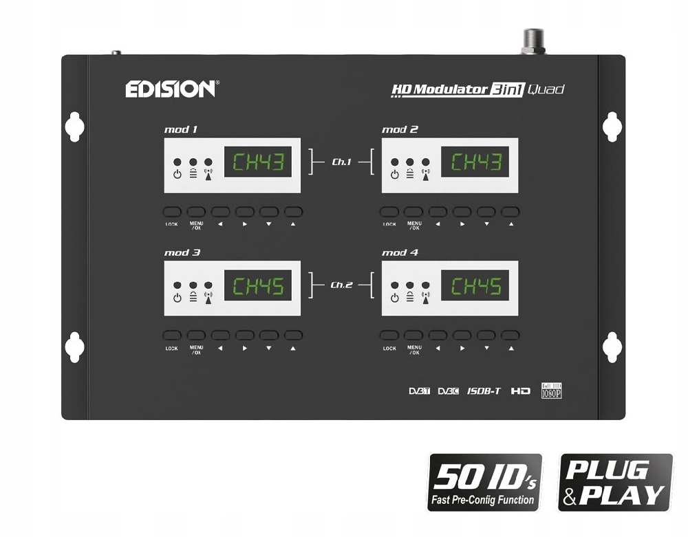 Modulator 4x HDMI do 2x DVB-T/C/ISDB-T EDISION