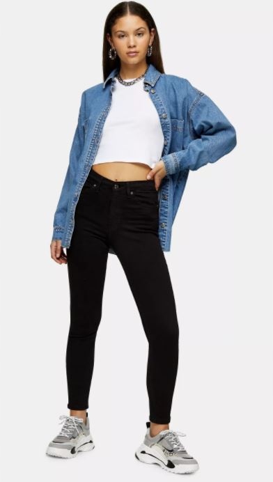 TOPSHOP CZARNE JEANSY DAMSKIE KLASYCZNE 26/30 1AZG