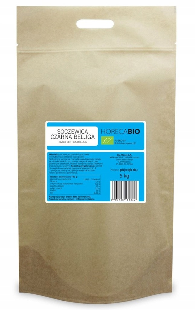 SOCZEWICA CZARNA BELUGA BIO 5 kg - HORECA