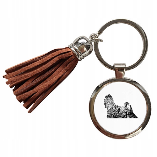 Brelok do kluczy z frędzlami Yorkshire Terrier
