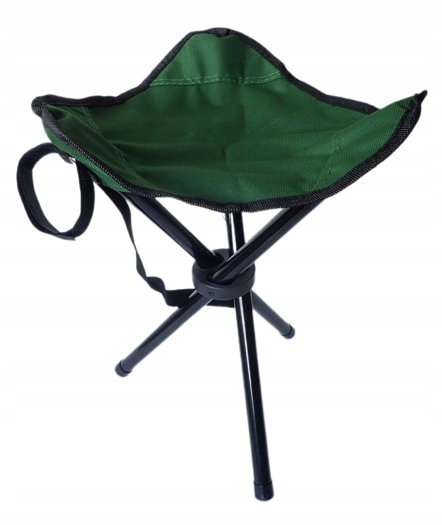 Krzesło Turystyczne Wędkarskie Składane Trójnóg ACRA 31x31x40 cm Zielone